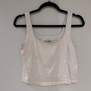 Mantra Off White Crop Tank Top